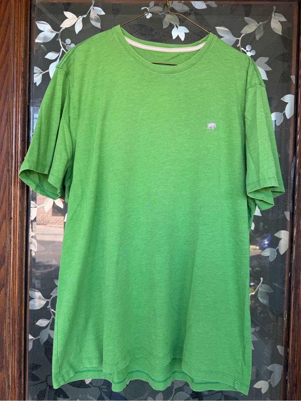 Banana Republic Shirt Mens XL Green Short Sleeve Casual Crew Neck Soft Wash